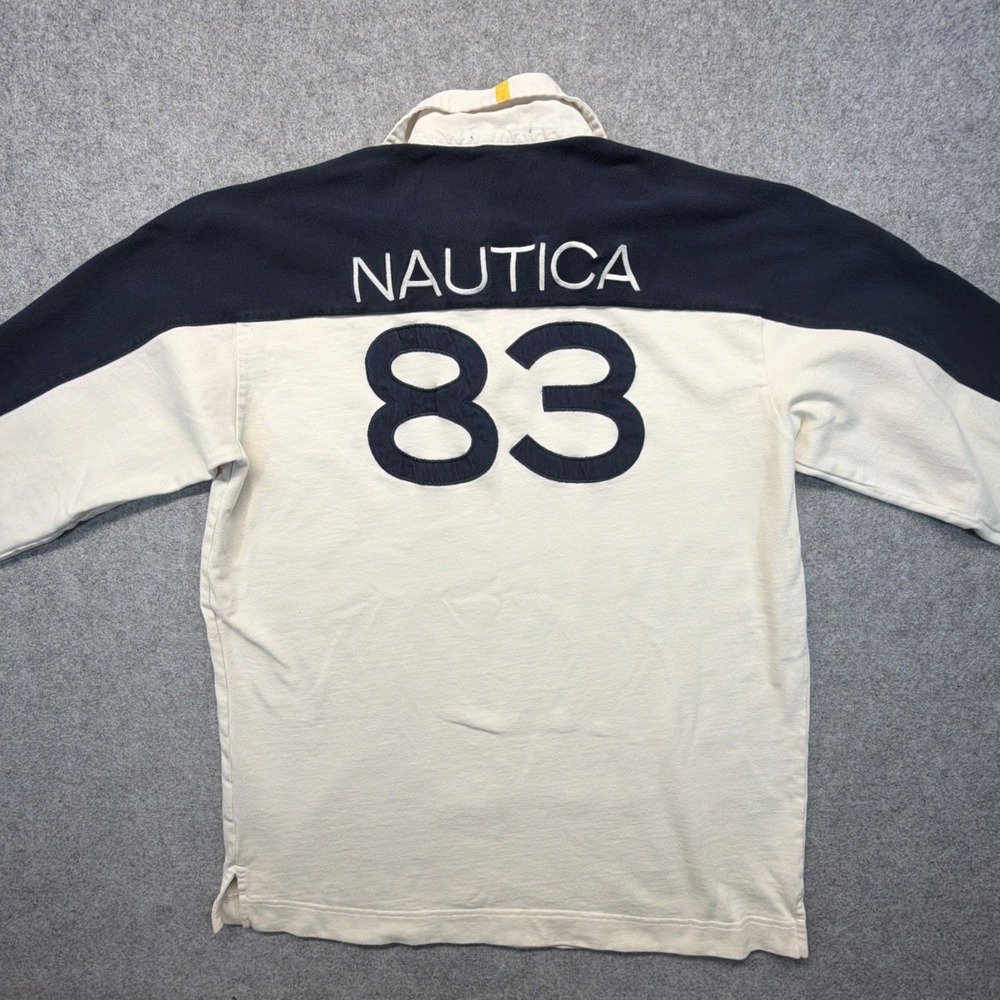 Vintage Nautica Long Sleeve‎ Rugby Shirt Y2K Size Extra Large XL